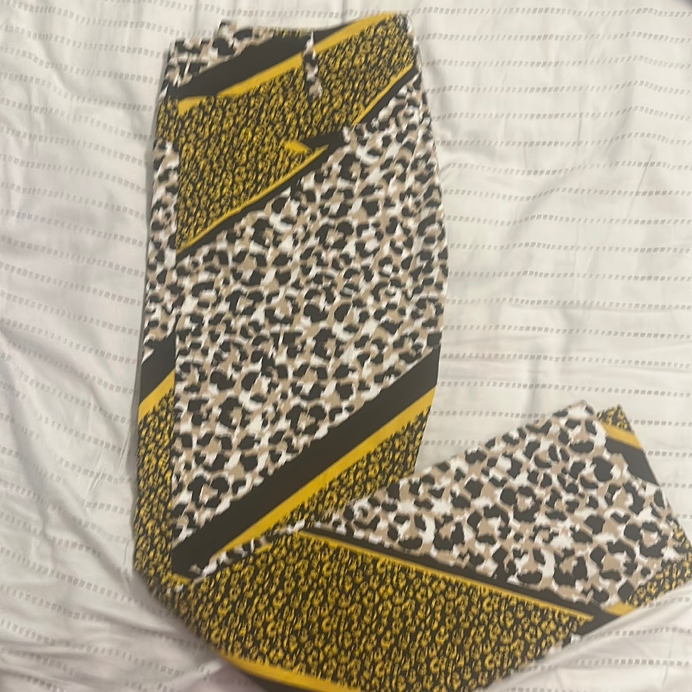 Printed Wide-Leg Jumpsuit Pant in Yellow and Black